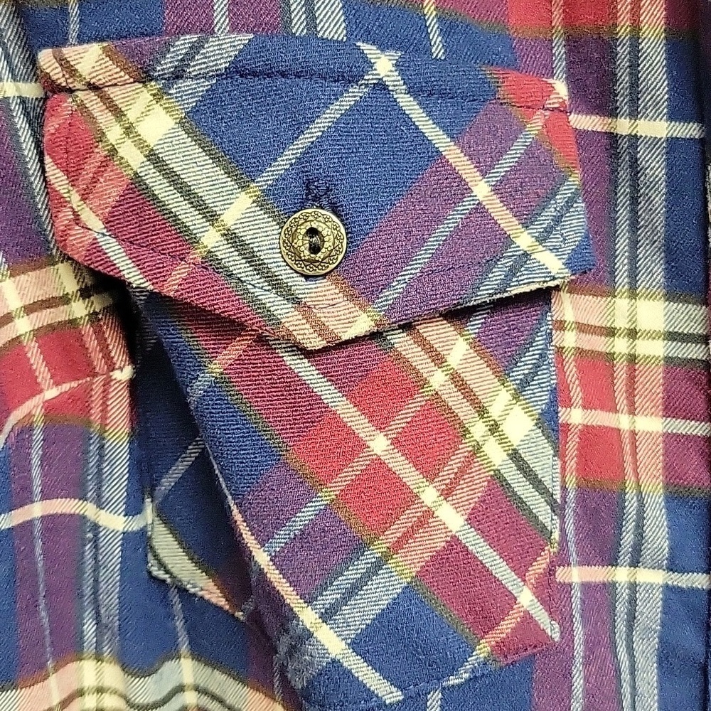 Kuhl Blue & Red Plaid Flannel Button-Up Shirt Medium outdoor women's casual - Picture 4 of 9